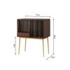 AHUCPLKN Cd Rack Record storage rack cabinet metal movable sliding door view 2