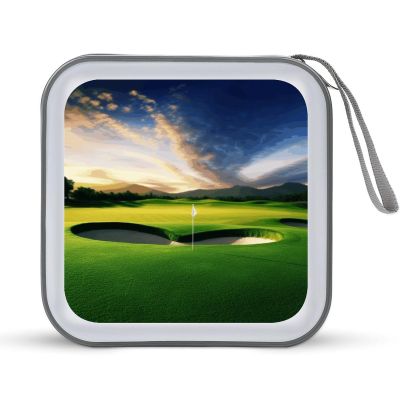 RLDOBOFE Golf Course CD Case Holder Hard Plastic DVD Disc Storage Case Holder DVDs Wallet Holders with Zipper Disc Cases Storage Binder CD/DVD Case Wallet for Car Home Office Travel