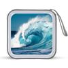 RLDOBOFE Ocean Wave3 CD Case Holder Hard Plastic DVD Disc Storage Case Holder DVDs Wallet Holders with Zipper Disc Cases Storage Binder CD/DVD Case Wallet for Car Home Office Travel view 1