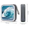 RLDOBOFE Ocean Wave3 CD Case Holder Hard Plastic DVD Disc Storage Case Holder DVDs Wallet Holders with Zipper Disc Cases Storage Binder CD/DVD Case Wallet for Car Home Office Travel view 2