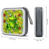 RLDOBOFE Frog CD Case Holder Hard Plastic DVD Disc Storage Case Holder DVDs Wallet Holders with Zipper Disc Cases Storage Binder CD/DVD Case Wallet for Car Home Office Travel view 2