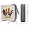 RLDOBOFE Rooster And Hen CD Case Holder Hard Plastic DVD Disc Storage Case Holder DVDs Wallet Holders with Zipper Disc Cases Storage Binder CD/DVD Case Wallet for Car Home Office Travel view 2