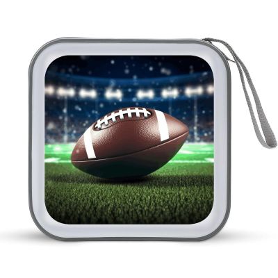 RLDOBOFE Football And Grass CD Case Holder Hard Plastic DVD Disc Storage Case Holder DVDs Wallet Holders with Zipper Disc Cases Storage Binder CD/DVD Case Wallet for Car Home Office Travel