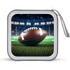 RLDOBOFE Football And Grass CD Case Holder Hard Plastic DVD Disc Storage Case Holder DVDs Wallet Holders with Zipper Disc Cases Storage Binder CD/DVD Case Wallet for Car Home Office Travel view 1