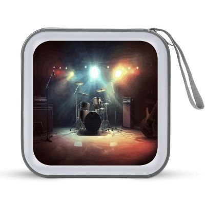 RLDOBOFE Rock Band Stage1 CD Case Holder Hard Plastic DVD Disc Storage Case Holder DVDs Wallet Holders with Zipper Disc Cases Storage Binder CD/DVD Case Wallet for Car Home Office Travel