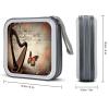 Music Background with Harp And Butterfly CD Case Holder Hard Plastic DVD Disc Storage Case Holder DVDs Wallet Holders with Zipper Disc Cases Storage Binder CD/DVD Case Wallet for Car Home Office Trave view 2