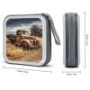 RLDOBOFE Old Truck Car CD Case Holder Hard Plastic DVD Disc Storage Case Holder DVDs Wallet Holders with Zipper Disc Cases Storage Binder CD/DVD Case Wallet for Car Home Office Travel view 2