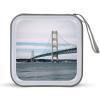 RLDOBOFE Mackinac Suspension Bridge CD Case Holder Hard Plastic DVD Disc Storage Case Holder DVDs Wallet Holders with Zipper Disc Cases Storage Binder CD/DVD Case Wallet for Car Home Office Travel view 1