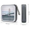RLDOBOFE Mackinac Suspension Bridge CD Case Holder Hard Plastic DVD Disc Storage Case Holder DVDs Wallet Holders with Zipper Disc Cases Storage Binder CD/DVD Case Wallet for Car Home Office Travel view 2
