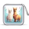 RLDOBOFE Llama Alpaca CD Case Holder Hard Plastic DVD Disc Storage Case Holder DVDs Wallet Holders with Zipper Disc Cases Storage Binder CD/DVD Case Wallet for Car Home Office Travel view 1