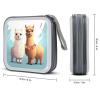 RLDOBOFE Llama Alpaca CD Case Holder Hard Plastic DVD Disc Storage Case Holder DVDs Wallet Holders with Zipper Disc Cases Storage Binder CD/DVD Case Wallet for Car Home Office Travel view 2