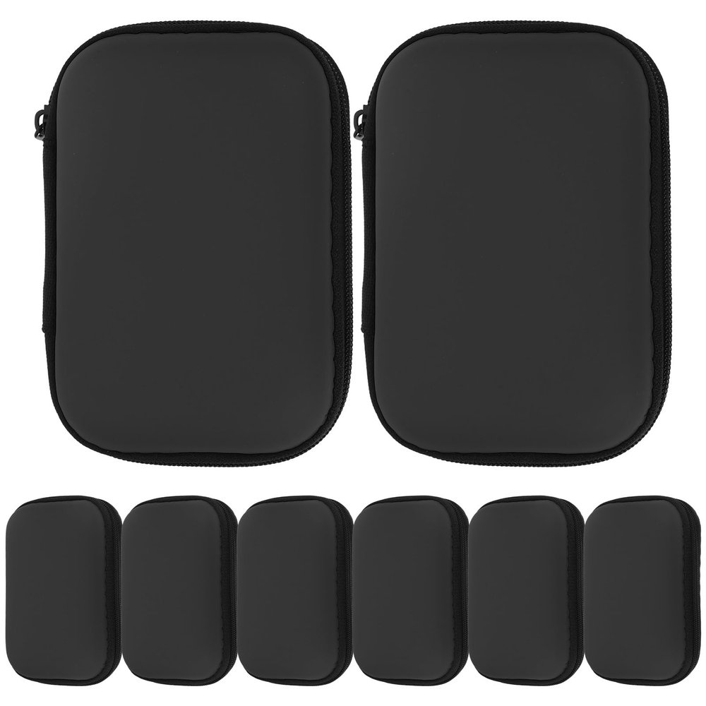 BESPORTBLE 8pcs Electronics Accessories Organizer Bag Large Black Digital Cable Storage Pouch with Dual Layers for Travel and Business Trips