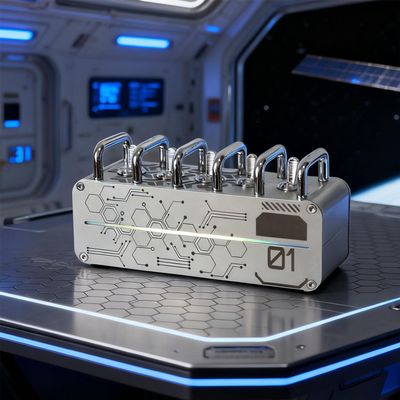 5-Ports USB Hub, Share USB Devices with Ambient Lighting & Independent Switch, Computer Connection Not Supported, Creative Metal Handle Design, for Studio Gaming Room