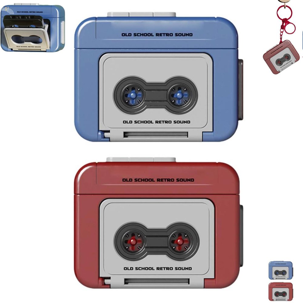 Creative Mini Tape Recorder Keychain,Portable Retro Recorder Keychain,Retro Cassette Player Pendant Gift with Three Songs,Fun Key Backpack Hanging Accessory Gifts for Birthday Valentine's Day Xmas