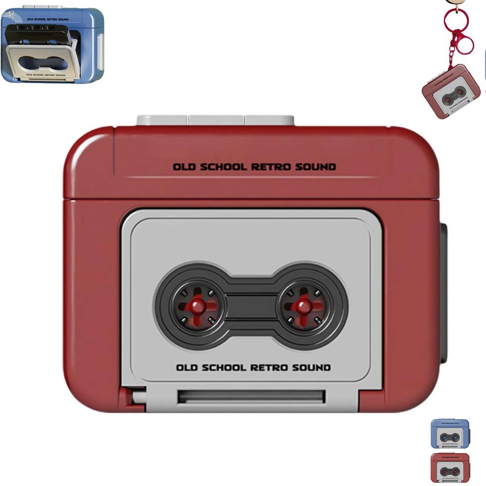 Creative Mini Tape Recorder Keychain,Portable Retro Recorder Keychain,Retro Cassette Player Pendant Gift with Three Songs,Fun Key Backpack Hanging Accessory Gifts for Birthday Valentine's Day Xmas