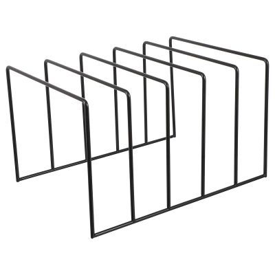 BAZEITFLOW Vinyl Record Storage Rack Metal Holder Large Black Iron File Organizer for Home Office CD Display and Book Support