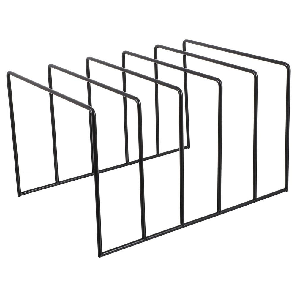 BAZEITFLOW Vinyl Record Storage Rack Metal Holder Large Black Iron File Organizer for Home Office CD Display and Book Support
