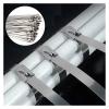 100PCS Metal Cable Ties Stainless Steel Self Locking Fastening Rings Heavy Duty Cables Tie Strap Exhaust Wrap Organizer for Home Office(4.6x200mm) view 4