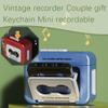 Creative Mini Tape Recorder Keychain,Portable Retro Recorder Keychain,Retro Cassette Player Pendant Gift with Three Songs,Fun Key Backpack Hanging Accessory Gifts for Birthday Valentine's Day Xmas view 4