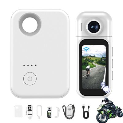 Upgraded Pov Camera, 1080p HD Action Camera, The Snap Cam, Mini Hands-Free Wearable Adventure Body Pov Pro Sports Cam with 1.4" Screen & Charging Case, For Vlogging Skiing Cycling (White, Standard)