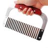 Stainless Steel Wave Potato Cutter with Wooden Handle - Crinkle Cutting Tool for Fries, Vegetables & Chips, for Ideal for BBQ Party Food Prep view 3