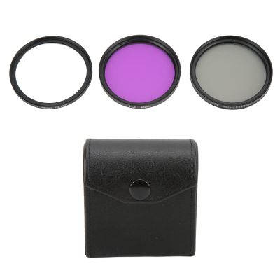 3pcs 49mm Multi Coated Lens Filter Kit, CPL FLD Camera Lens Filter Set with Aluminum Frame and 18 - Layer Double Sided Coating for DSLR Mirrorless Cameras