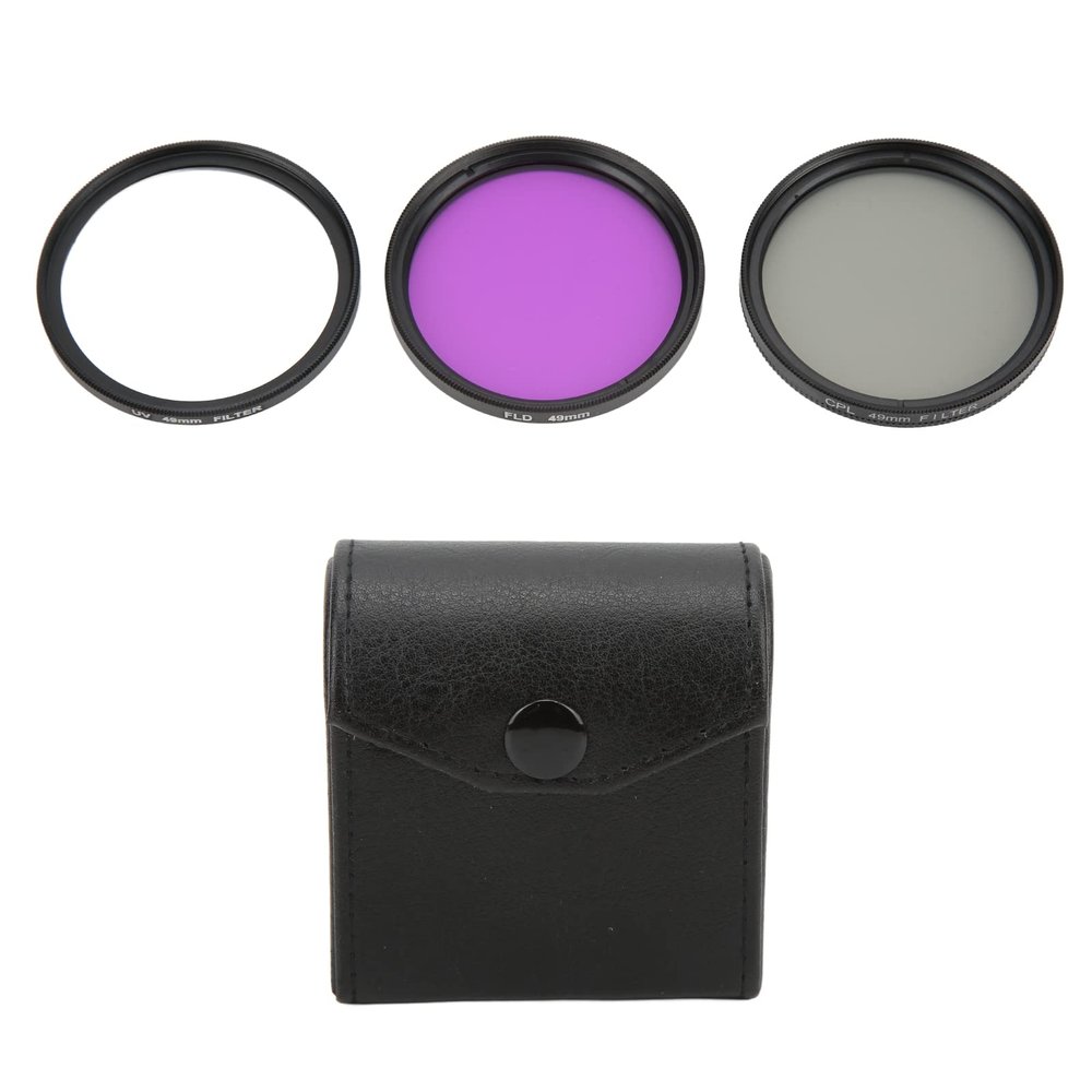 3pcs 49mm Multi Coated Lens Filter Kit, CPL FLD Camera Lens Filter Set with Aluminum Frame and 18 - Layer Double Sided Coating for DSLR Mirrorless Cameras