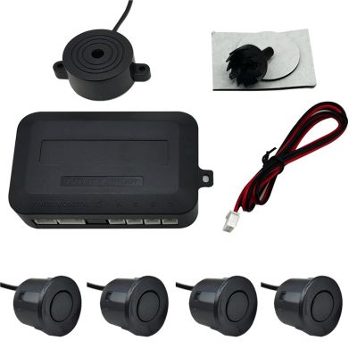 12V 22mm Car Parking Sensor Universal 4 Buzzer Reverse Backup Radar Sound Alert Indicator Probe System(Gray sensors)