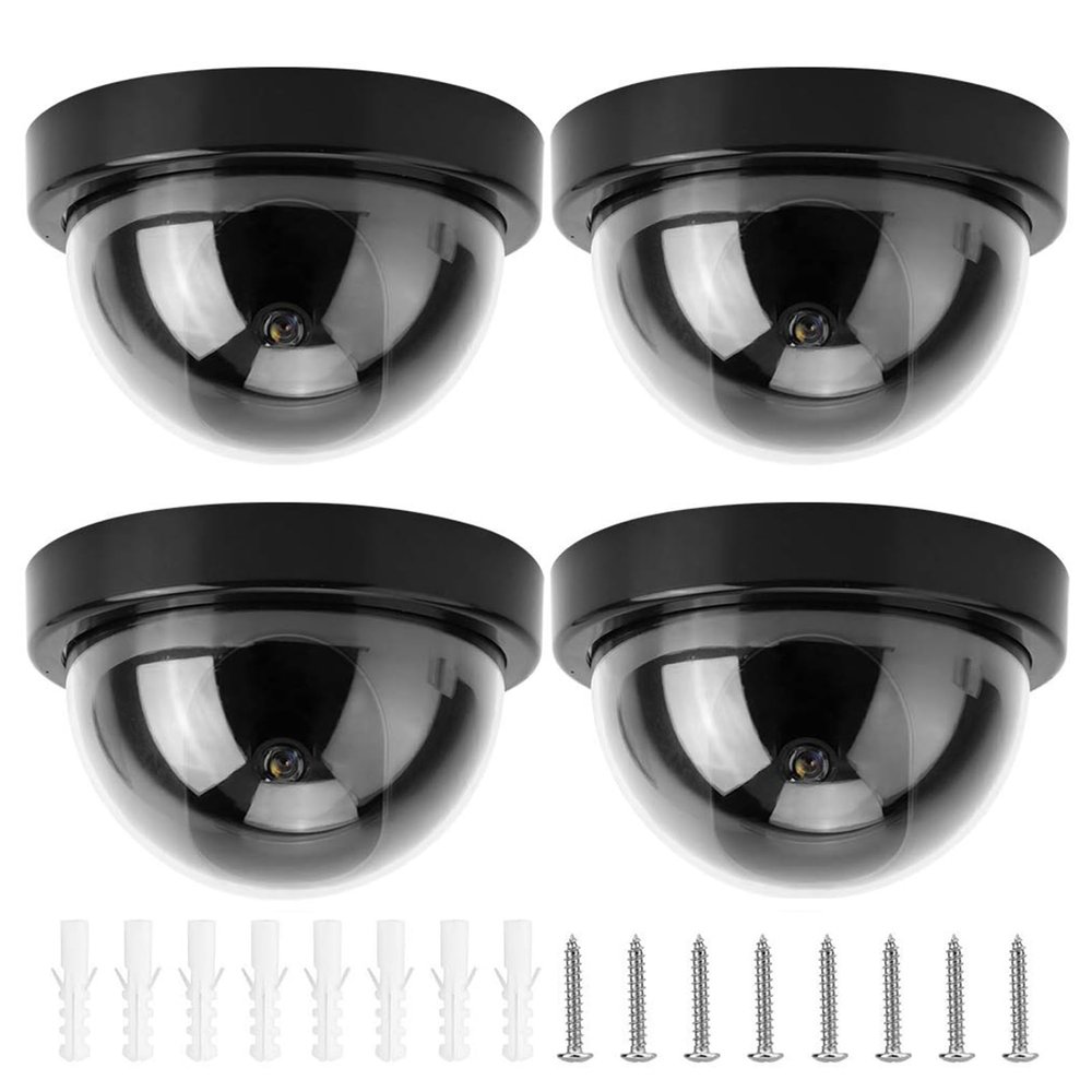 Shurhome Simulated CCTV Camera Security Device LED Effect Weatherproof ABS No Wiring Required for Garage Doorway Fake Dome Camera for Theft