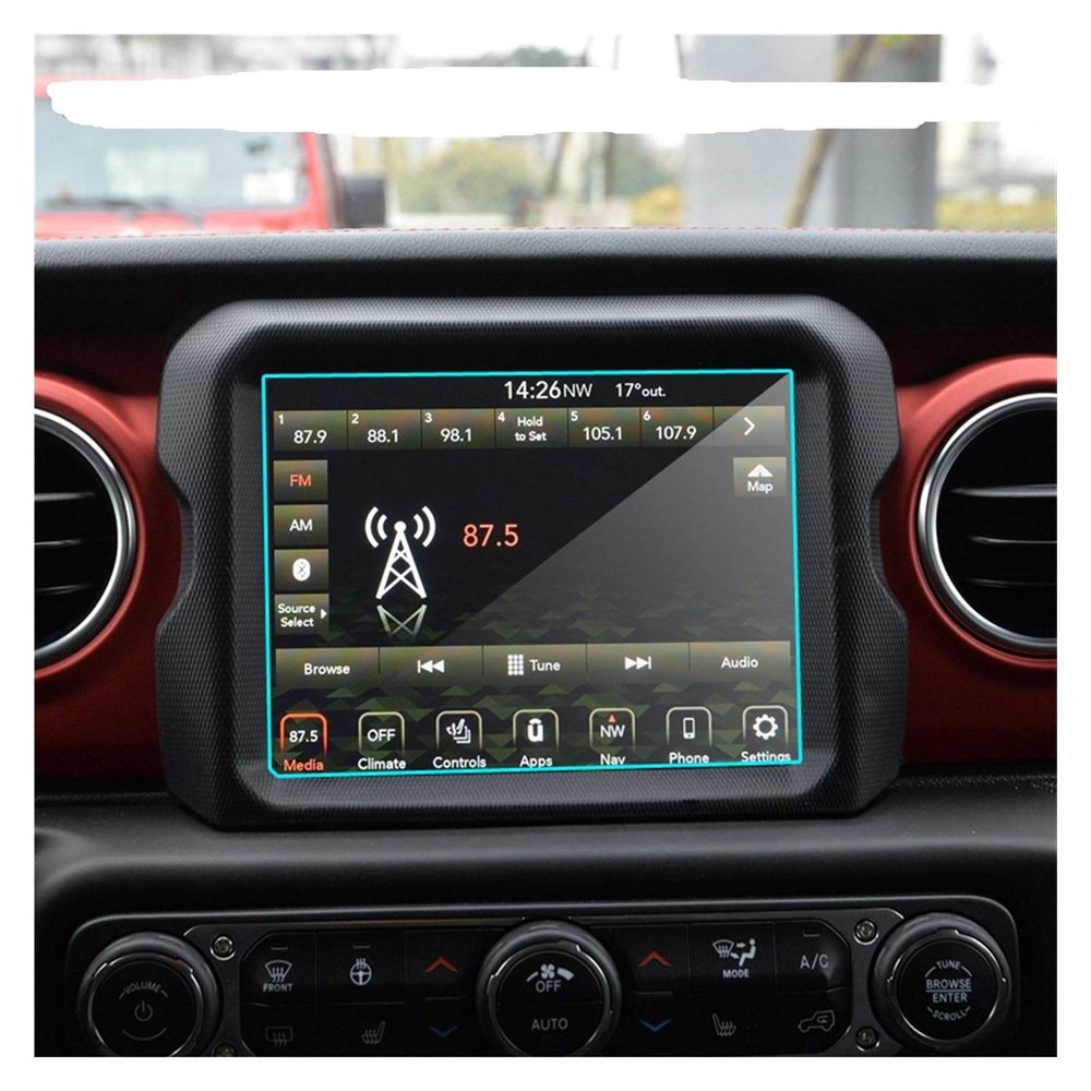 8.4" Tempered HD Clear Glass Screen Protector Compatible with Je~p Wra~gler JL 2018 Year Car GPS Navigation Car in-Dash Screen Protective
