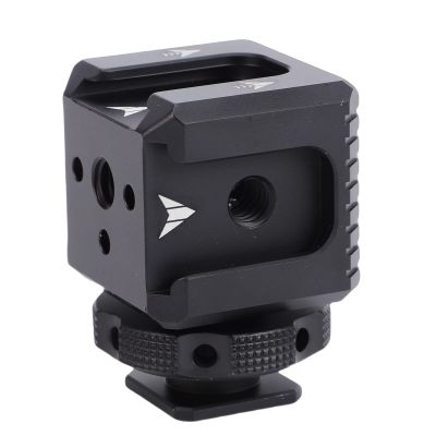 Fabater Camera Cold Shoe Mount Adapter, Triple Cold Shoe Mount with 1/4 Inch Screw Hole Locating Hole for Microphone Flash Fill Light Display DSLR Camera Accessories