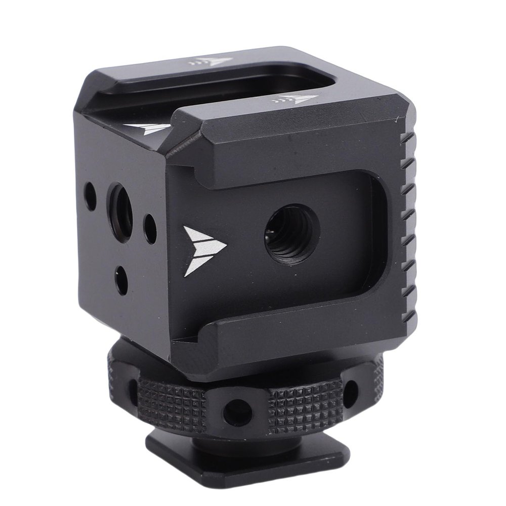 Fabater Camera Cold Shoe Mount Adapter, Triple Cold Shoe Mount with 1/4 Inch Screw Hole Locating Hole for Microphone Flash Fill Light Display DSLR Camera Accessories