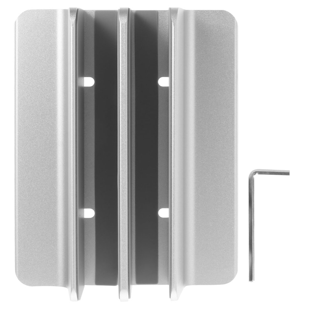 BAZEITFLOW Vertical Laptop Holder and Tablet Dock Aluminum Alloy Dual Slot Stand for Desk Organization and Cooling, Space-Saving Silver Laptop Rack for Home Office Use