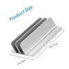 BAZEITFLOW Vertical Laptop Holder and Tablet Dock Aluminum Alloy Dual Slot Stand for Desk Organization and Cooling, Space-Saving Silver Laptop Rack for Home Office Use view 2
