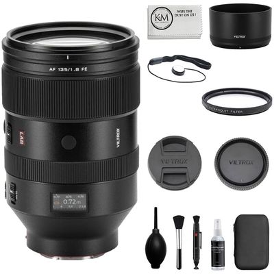 Viltrox AF 135mm f/1.8 LAB FE Lens Compatible with E Mount Bundle with UV Filter + Lens Cap Keeper + Cleaning Kit + Cleaning Cloth (5 Items)