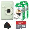 Fujifilm Mini LiPlay Hybrid Instant Camera with Mini Film, 32GB microSD Card, Charging Cable, Hand Strap and Pixibytes Microfiber Cleaning Cloth... (Matcha Green + 20 Sheets) view 1