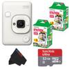 Fujifilm Mini LiPlay Hybrid Instant Camera with Mini Film, 32GB microSD Card, Charging Cable, Hand Strap and Pixibytes Microfiber Cleaning Cloth... (Misty White + 40 Sheets) view 1
