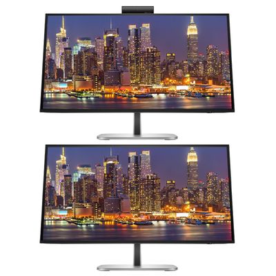 HP Series 5 Pro 27-inch 527pm 2K QHD 1440P Conferencing Monitor, 2-Pack Bundle with 527pq, Webcam, Mic, Speaker, Low Blue Light, HDMI, DisplayPort, USB Hub, USB-C with 100W PD