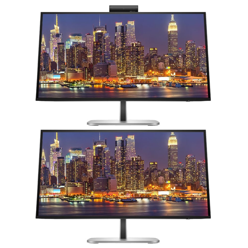 HP Series 5 Pro 27-inch 527pm 2K QHD 1440P Conferencing Monitor, 2-Pack Bundle with 527pq, Webcam, Mic, Speaker, Low Blue Light, HDMI, DisplayPort, USB Hub, USB-C with 100W PD