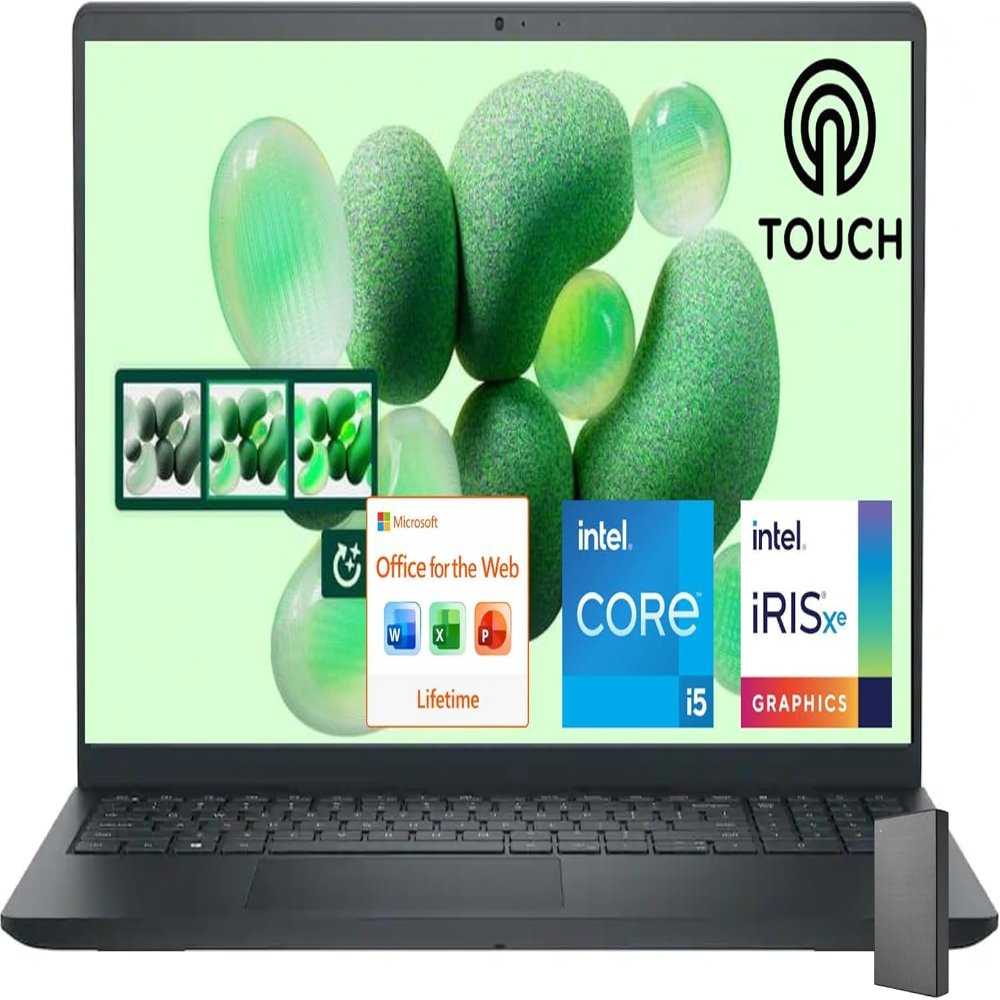 Dell Inspiron 15.6" FHD Touchscreen Business Laptop, 13th Gen Intel Core i5 (Beat i7-1250U), 64GB RAM, 3TB SSHD (2TB PCIe SSD + 1TB HDD), Win 11, Office 365 for Web, USB-C, no Mouse