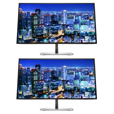 HP Series 5 Pro 27-inch 527pf Full HD (1920 x 1080) 120Hz 5ms LCD IPS Monitor, 2-Pack Bundle, Low Blue Light, HDMI, DisplayPort, USB Hub