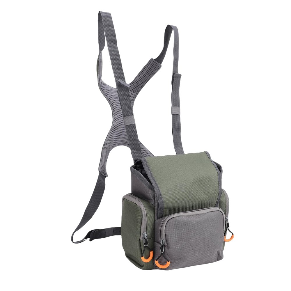 Binocular Harness Chest Pack, Bino Case with Rangefinder Pouch Adjustable Binocular Case with Rain Cover Bino Harness Lightweight Compact for Bird Watching Hiking Shootings