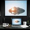 Projector Screen, 4:3 Foldable Non Crease Projection Screen Double Sided White Projector Curtain for Home Party Office Classroom (84 inches) view 4