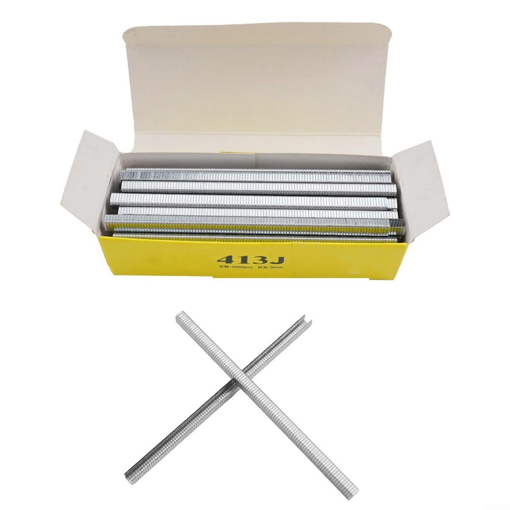 5000 Pcs Carbon Steel Galvanized Electric Straight Nails, Hardened Steel for 406J/408J/410J/413J/416J/419J/422J Pneumatic Nail Machine Compatible, Anti Rust & Abrasion Resistant DIY Fasteners413J