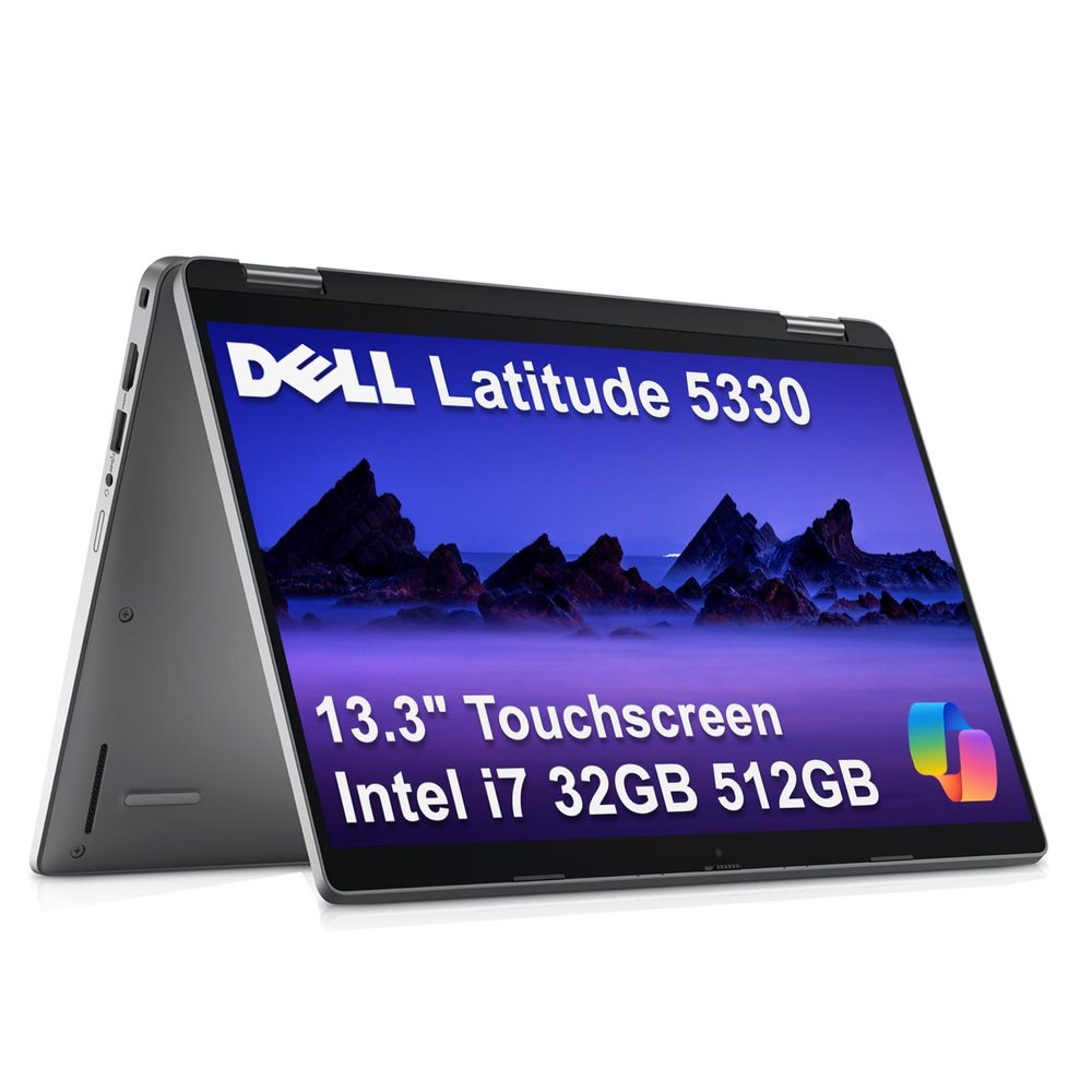 Dell Latitude 5000 13.3" 2-in-1 Business Laptop (FHD Touchscreen, Intel 10-Core i7-1265U vPro, 32GB RAM, 512GB SSD), 2x Thunderbolt 4, Backlit, Fingerprint, Webcam, Wi-Fi 6E, Win 11 Pro w/AI Copilot