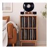 AHUCPLKN Cd Rack Floor Minimalist Wooden Vinyl Record Storage Cabinet Books Magazines Display Rack view 4