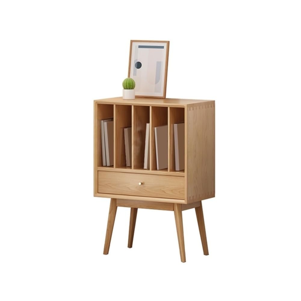 AHUCPLKN Cd Rack Vinyl Record Wooden Display Cabinet with Drawer Home Multi-Functional Storage Sideboard