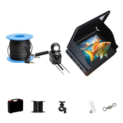 Fishing Monitor Device with 22 LEDs 220 Viewing Angled IP68 Underwater Camera 16H Batteries Life for Pond Lake Fishing Adjustable Brightness Fishing Camera Display
