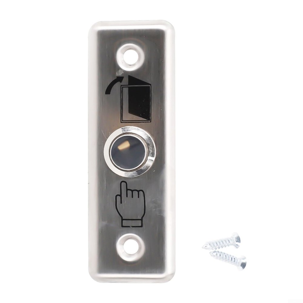 Pumixiy Stainless Steel Exit Button for Access Control Door Switch, for Slim Push Release Button for Narrow Hollow Door Frame, Electric Strike Activation, 3A 36V DC, Silver