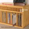 QUGURLID Desktop CD Storage Rack, Wooden DVD Organizer Stand, with 19 Standard CD Cases,Fit for Theatre Room Magazine, Books (Color c) view 4
